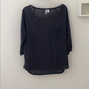 Charcoal gray high low tee